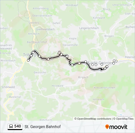 540 Bus Line Map