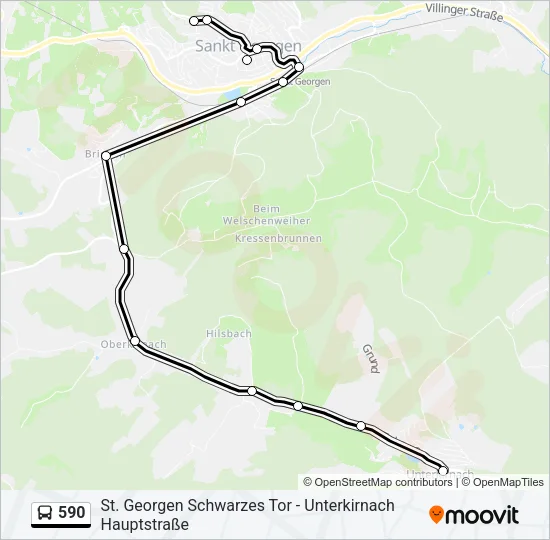 590 Bus Line Map