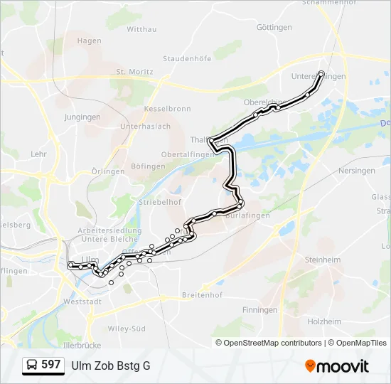 597 Bus Line Map