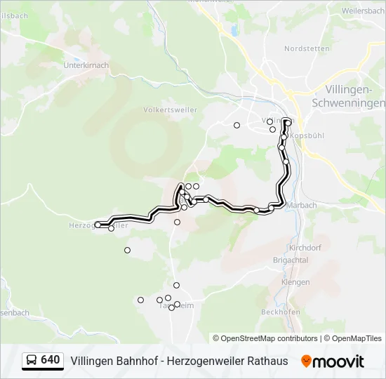 640 Bus Line Map