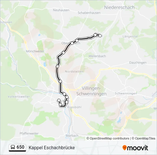 650 Bus Line Map