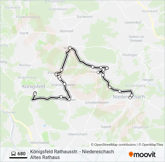 680 Bus Line Map