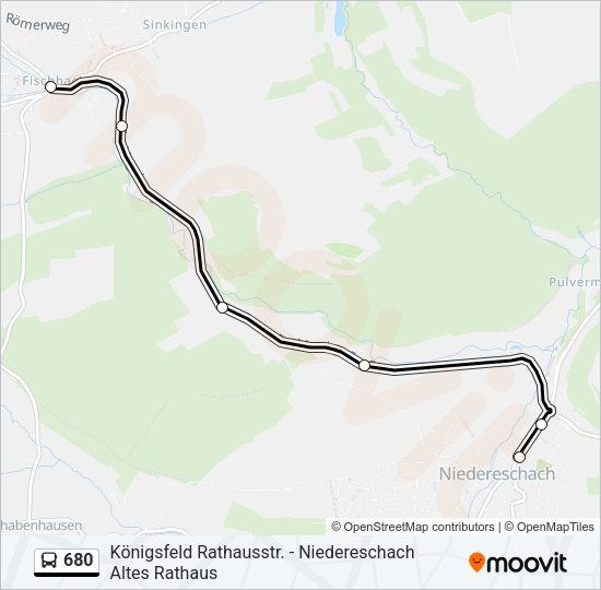 680 Bus Line Map