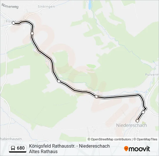 680 Bus Line Map