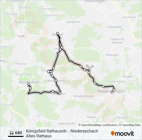 680 Bus Line Map