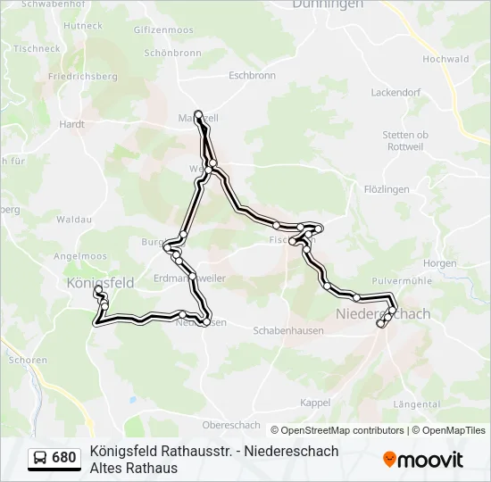 680 Bus Line Map