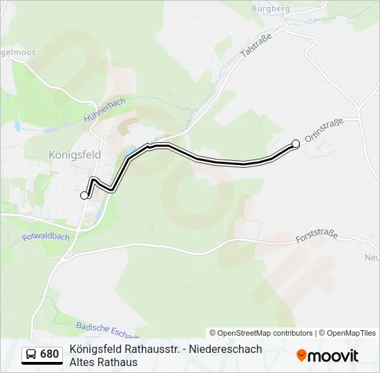 680 Bus Line Map
