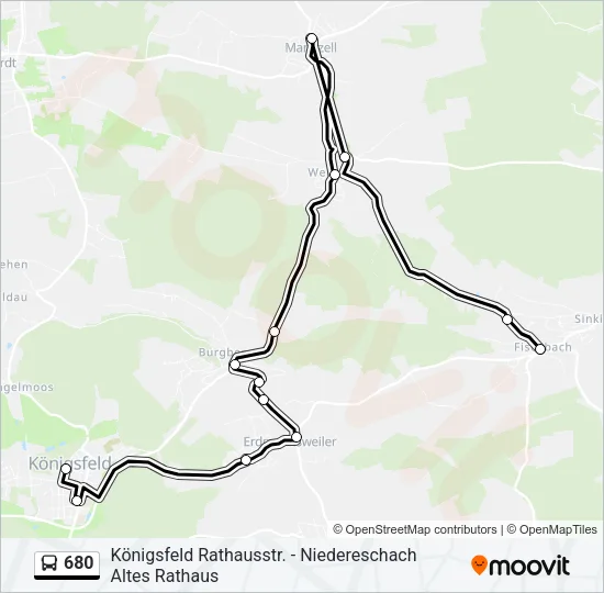 680 Bus Line Map