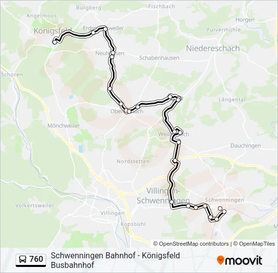 760 Bus Line Map