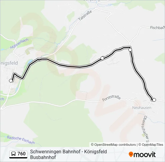 760 Bus Line Map