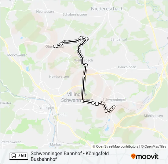 760 Bus Line Map