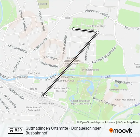 820 Bus Line Map