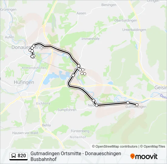 820 Bus Line Map