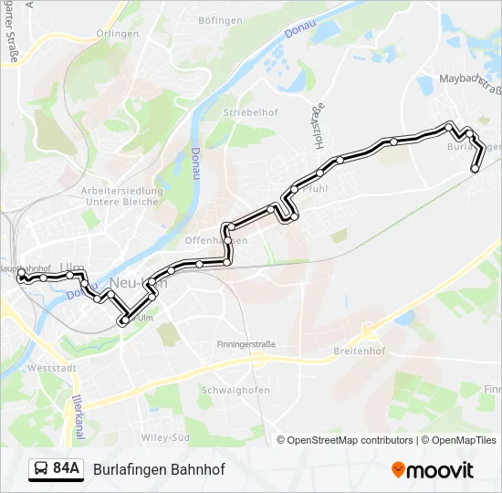 84A Bus Line Map
