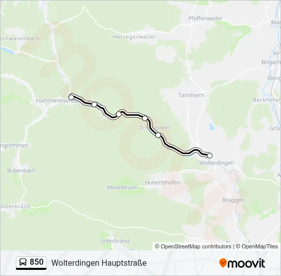 850 Bus Line Map
