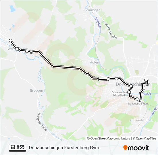 855 Bus Line Map