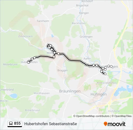 855 Bus Line Map