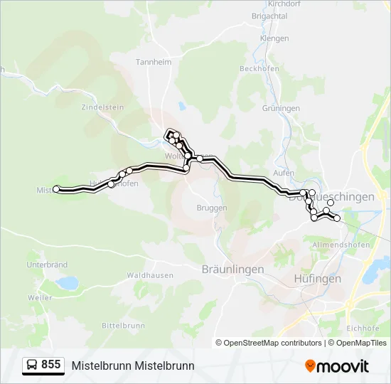 855 Bus Line Map
