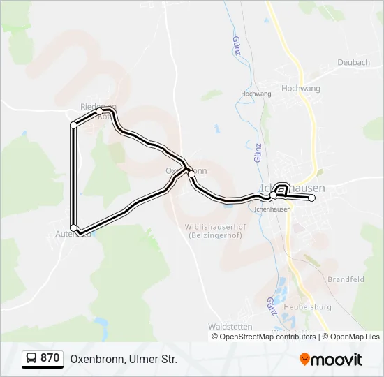 870 Bus Line Map