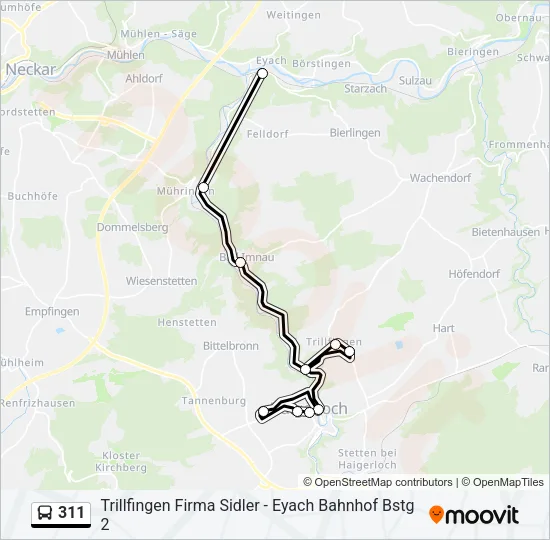 311 Bus Line Map