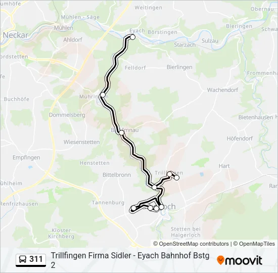 311 Bus Line Map
