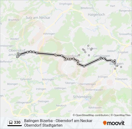 330 Bus Line Map