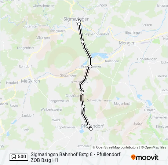 500 Bus Line Map