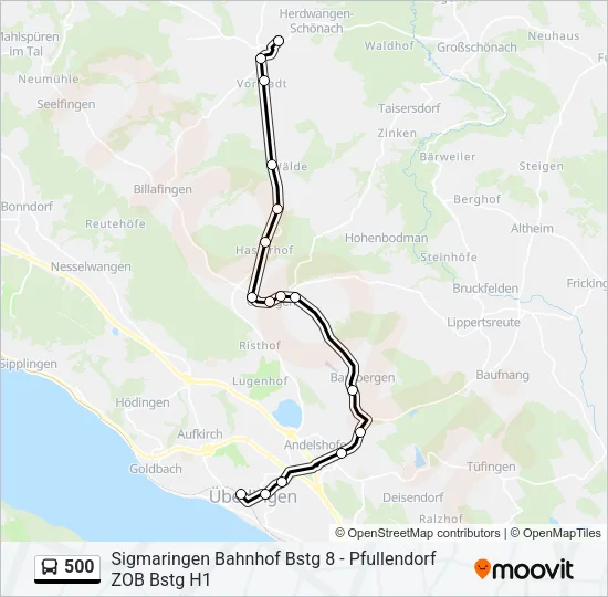 500 Bus Line Map