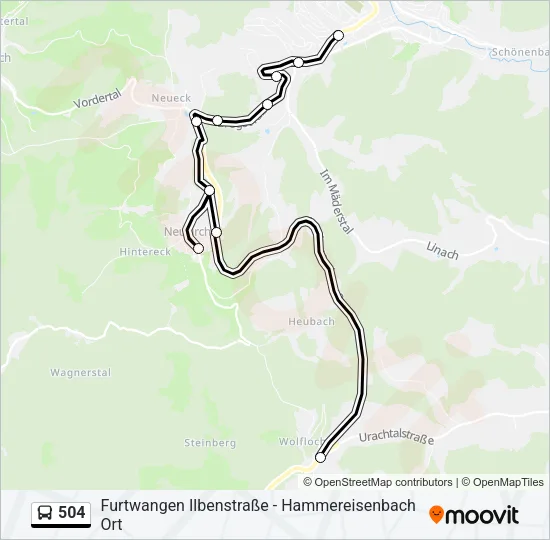 504 Bus Line Map