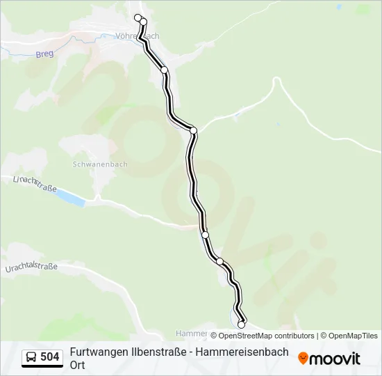 504 Bus Line Map