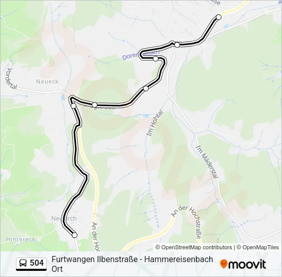 504 Bus Line Map