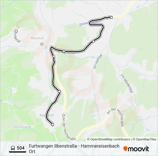 504 Bus Line Map