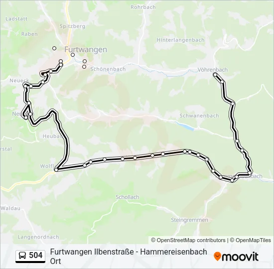 504 Bus Line Map