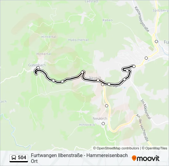 504 Bus Line Map