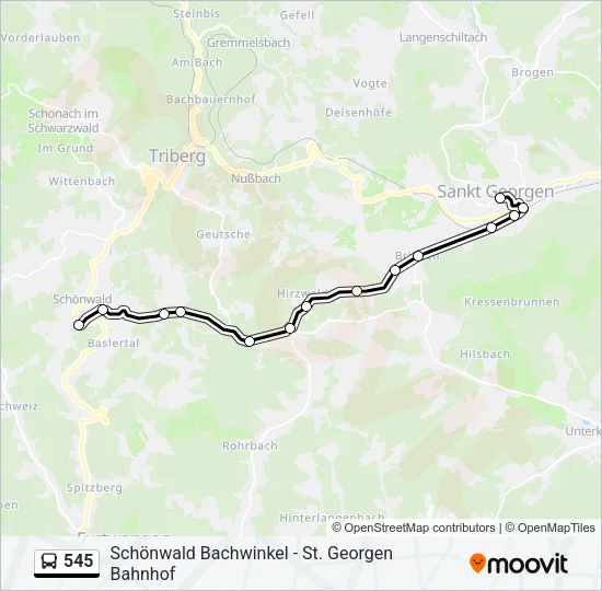 545 Bus Line Map