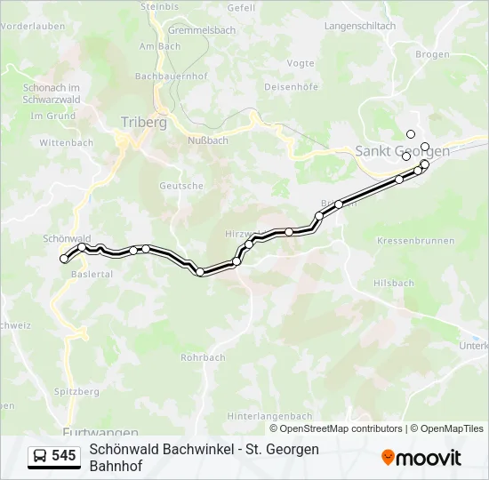 545 Bus Line Map