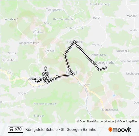 670 Bus Line Map