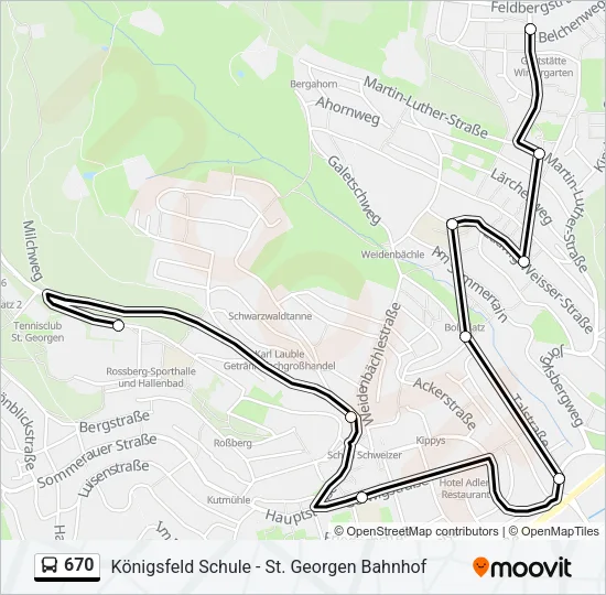670 Bus Line Map