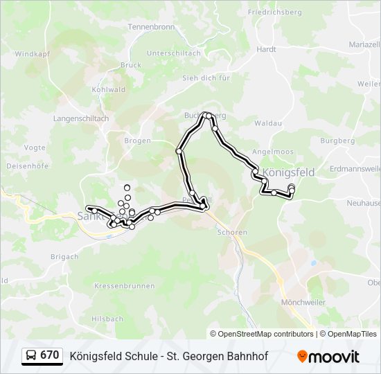 670 Bus Line Map