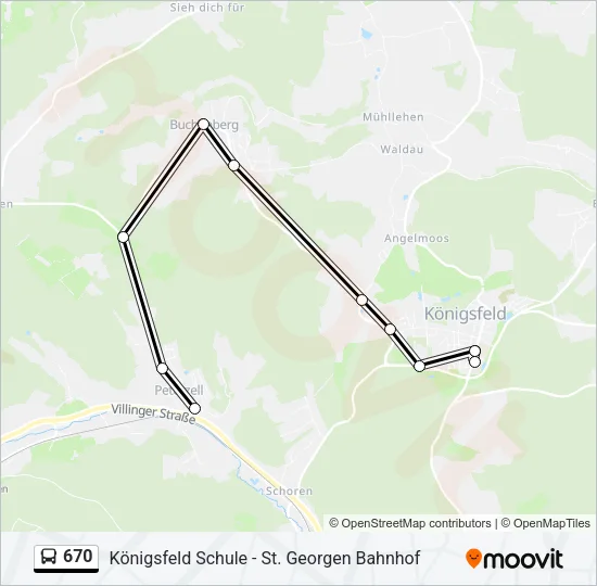 Автобус 670: карта маршрута