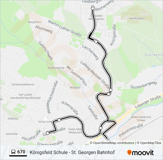 670 Bus Line Map