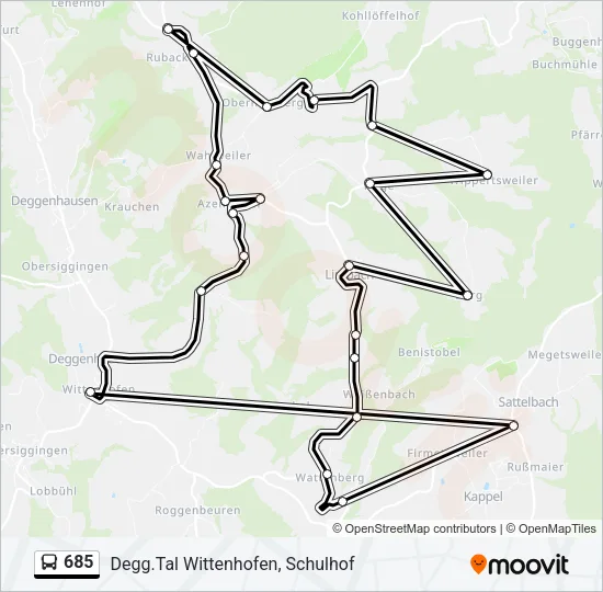 685 Bus Line Map