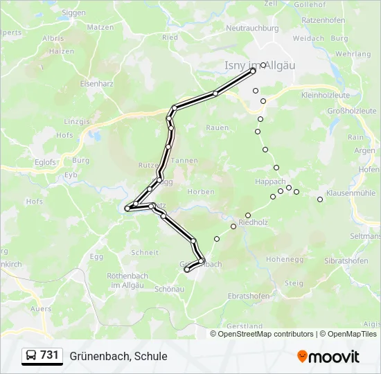 731 Bus Line Map