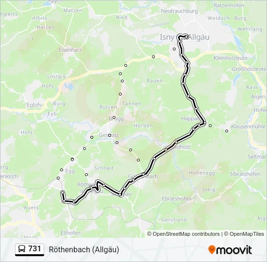 731 Bus Line Map