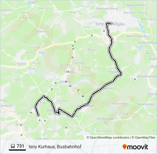 731 Bus Line Map