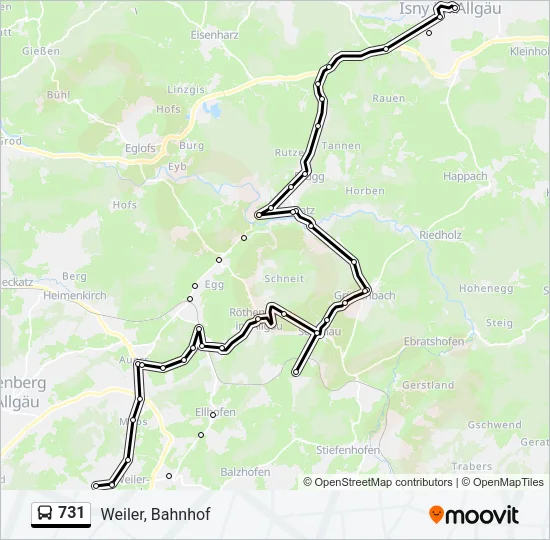 731 Bus Line Map
