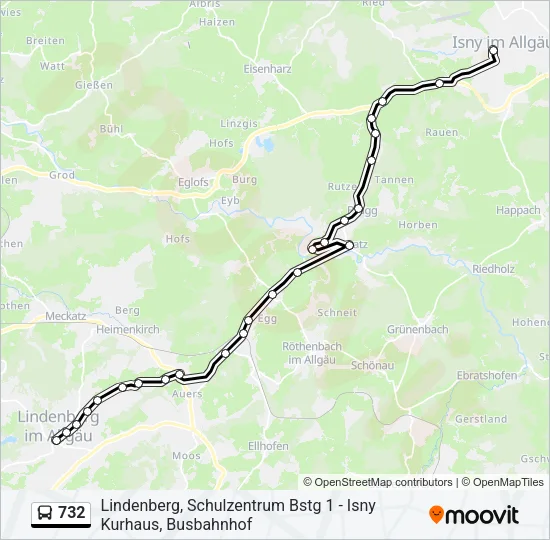 732 Bus Line Map