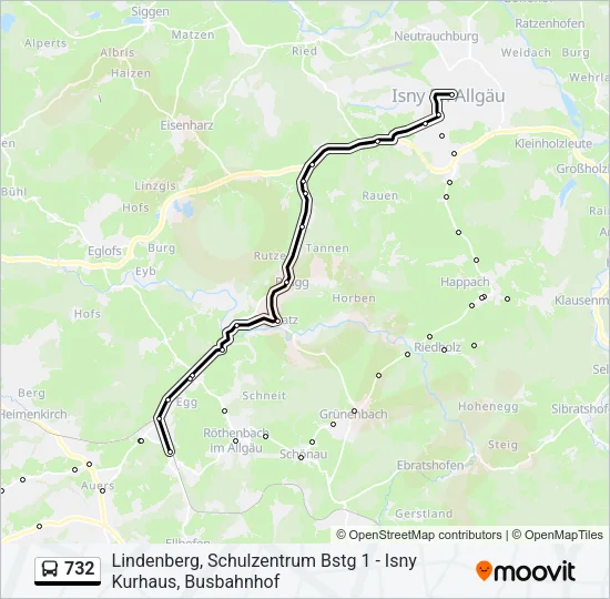 732 Bus Line Map