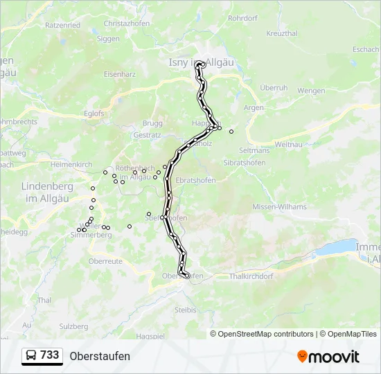 733 Bus Line Map