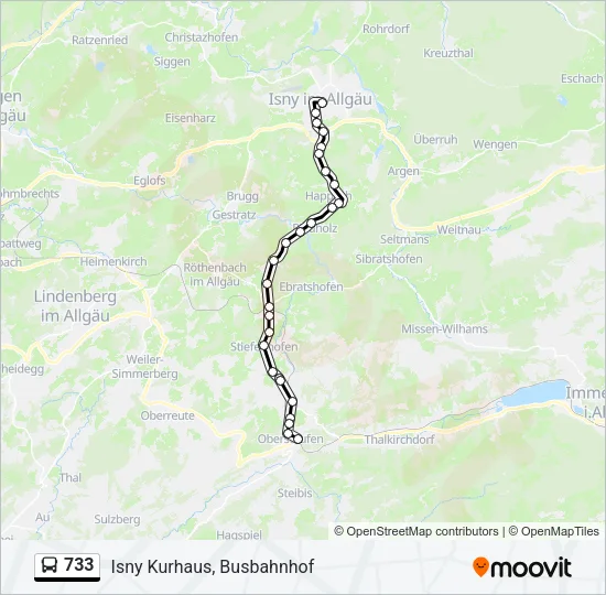 733 Bus Line Map